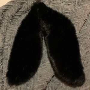 Black faux fur scarf/shawl